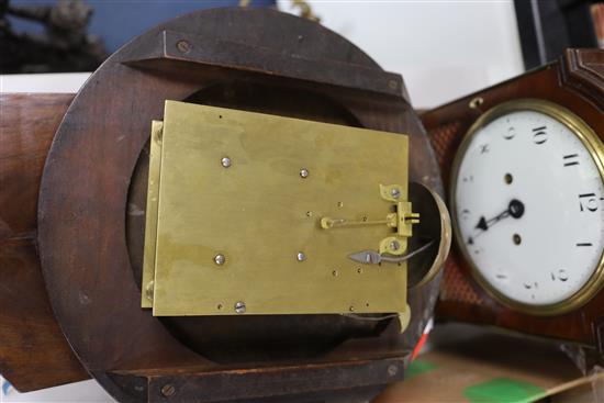 A mid 19th century mahogany drop dial wall clock, width 14in. height 16.5in.
